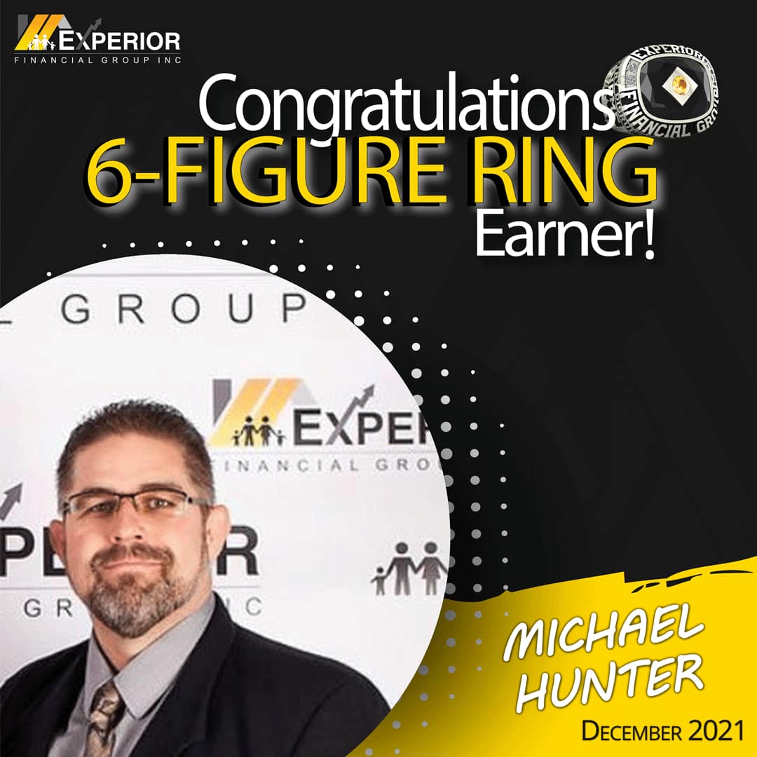 Michael Hunter our newest six-figure Ring Earner!