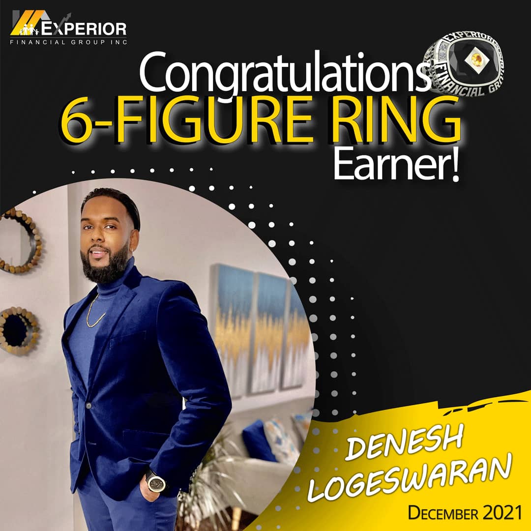 Denesh Logeswaran our newest six-figure Ring Earner!