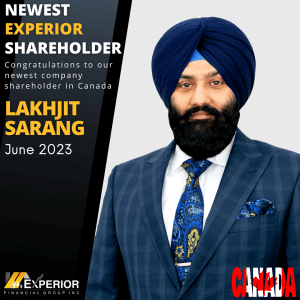 Lakhjit Sarang is our newest Experior Financial Group. Shareholder!