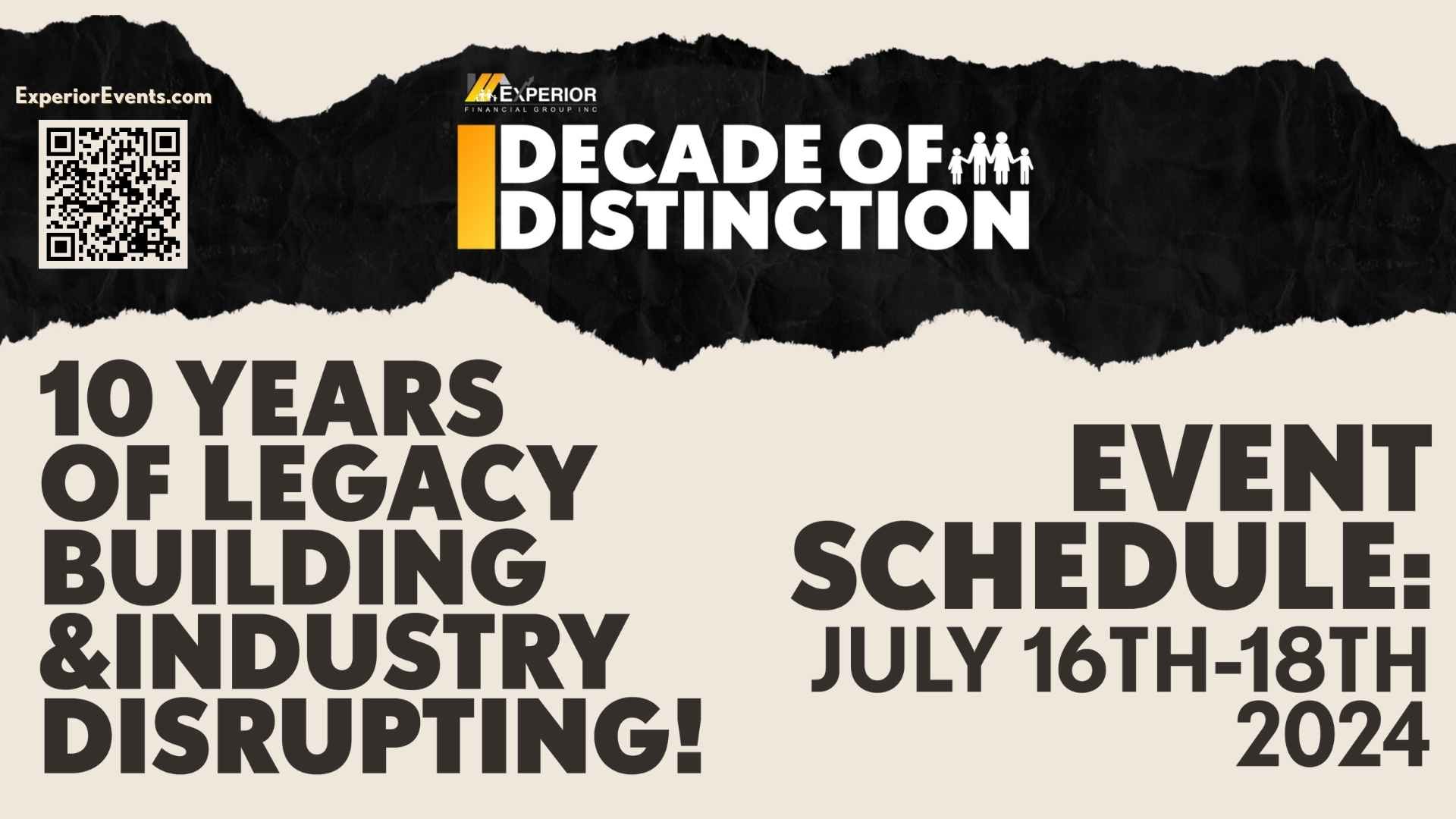 Promotional image for Experiors Decade of Distinction Convention