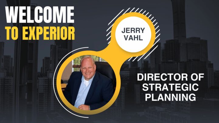 A graphic welcoming Jerry Vahl to Experior