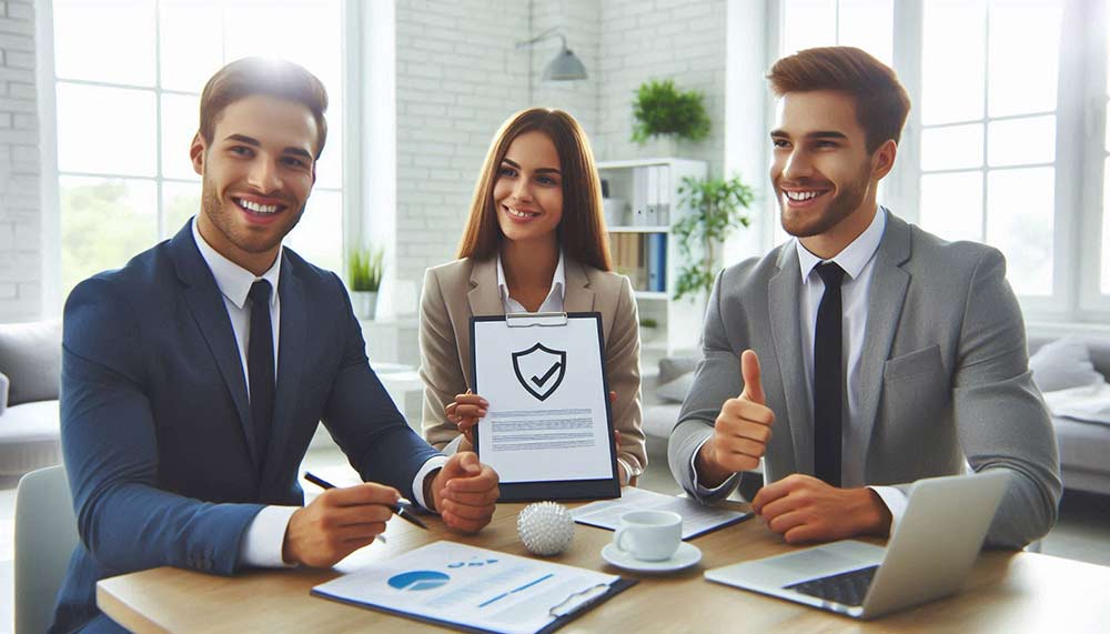 Agents meeting with a client