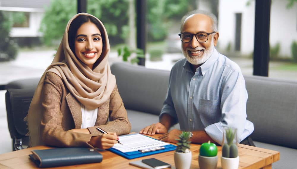 A client meeting with an agent