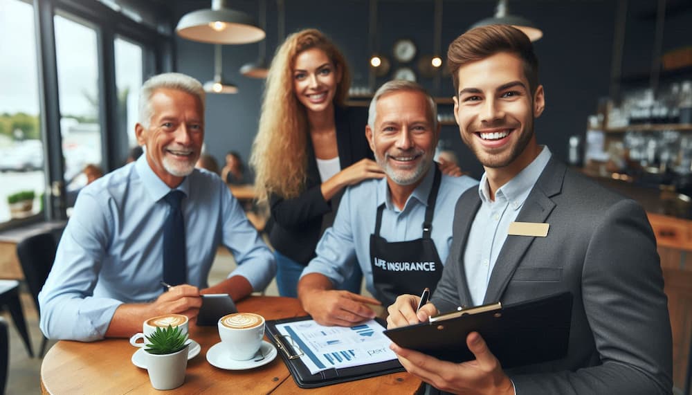 Group of smiling insurance agents