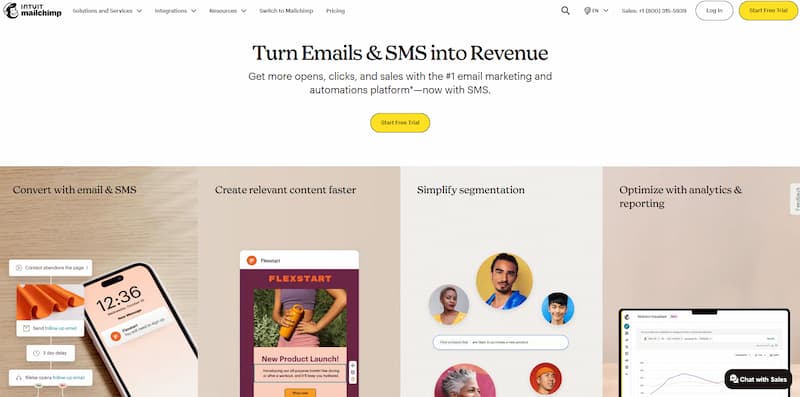 Mailchimp homepage