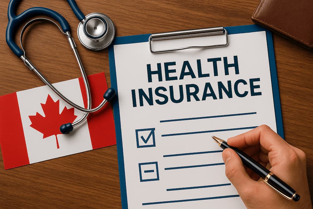 Clipboard labeled Health Insurance